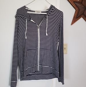 Navy and white striped hoodie